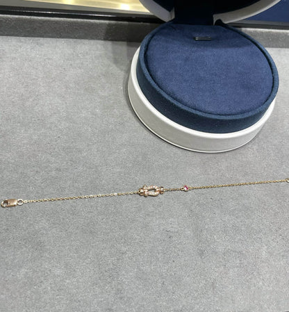 [ELAN LUXE]FORCE 10 DIAMOND CHAIN LINK PINK GOLD BRACELET