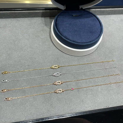[ELAN LUXE]FORCE 10 DIAMOND CHAIN LINK PINK GOLD BRACELET