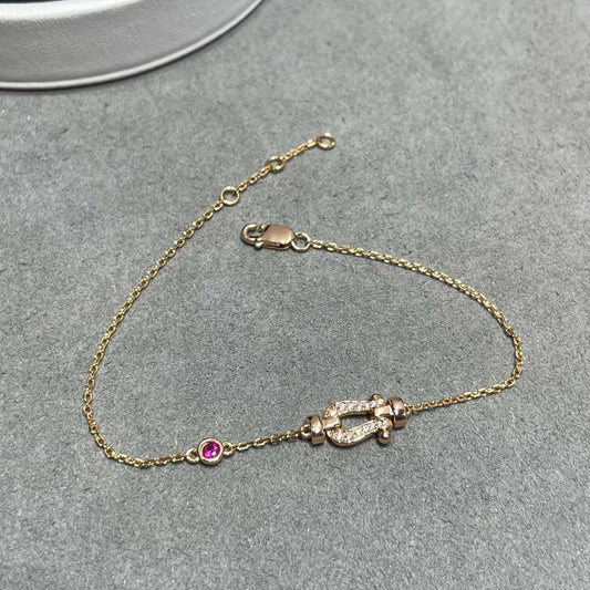 [ELAN LUXE]FORCE 10 DIAMOND CHAIN LINK PINK GOLD BRACELET
