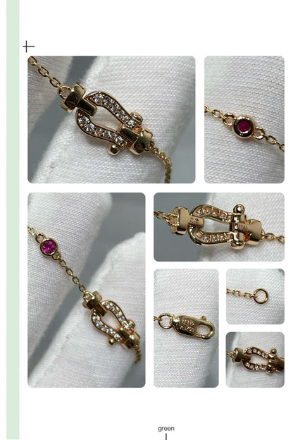 [ELAN LUXE]FORCE 10 DIAMOND CHAIN LINK PINK GOLD BRACELET