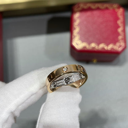 [ELAN LUXE]LOVE PINK GOLD SILVER DIAMOND DOUBLE RING