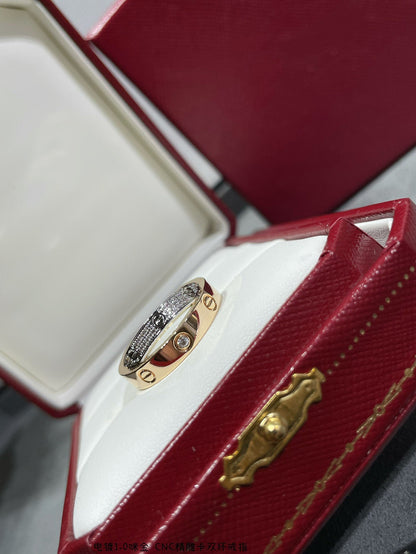 [ELAN LUXE]LOVE PINK GOLD SILVER DIAMOND DOUBLE RING