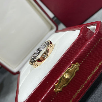 [ELAN LUXE]LOVE PINK GOLD SILVER DIAMOND DOUBLE RING