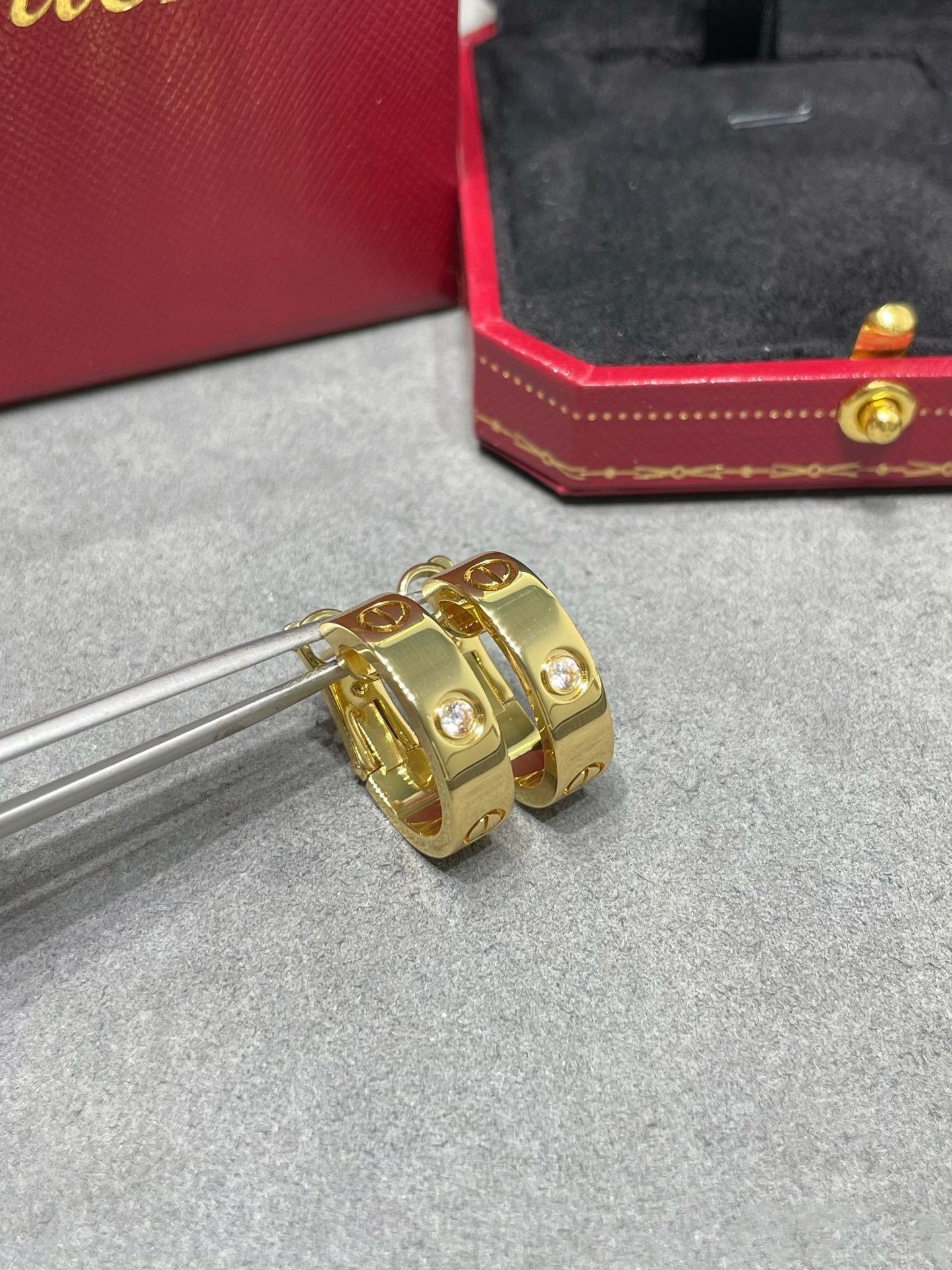 [ELAN LUXE]LOVE 5.5MM 1 DIAMOND EARRINGS