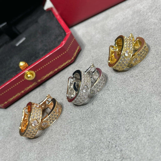 [ELAN LUXE]LOVE 5.5MM DIAMOND PAVED EARRINGS