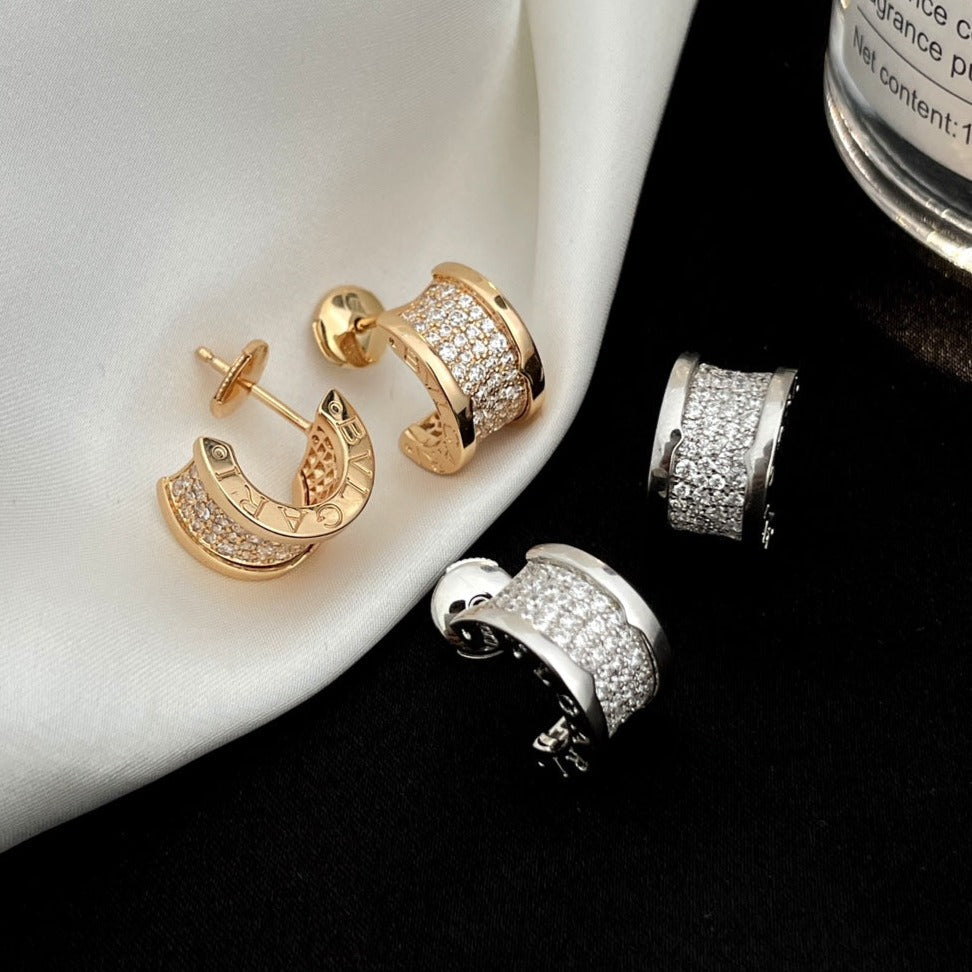[ELAN LUXE]ZERO 1 DIAMOND PAVED EARRINGS