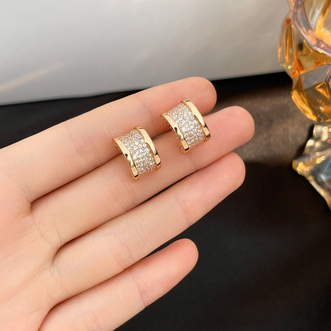 [ELAN LUXE]ZERO 1 DIAMOND PAVED EARRINGS