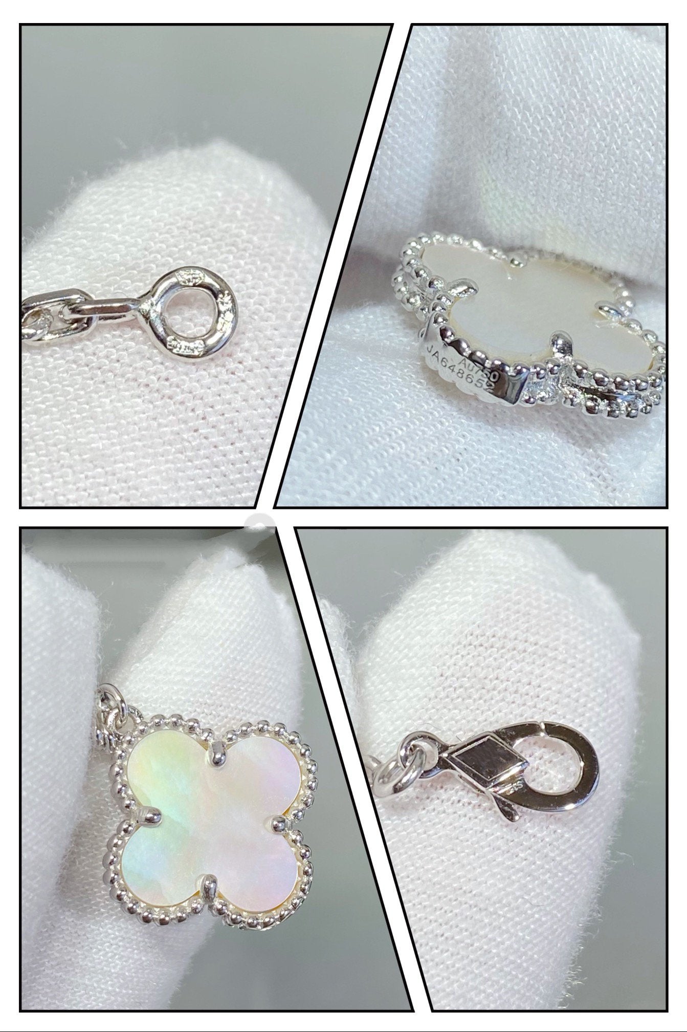 [ELAN LUXE]CLOVER 5 MOTIF WHITE MOP SILVER BRACELET