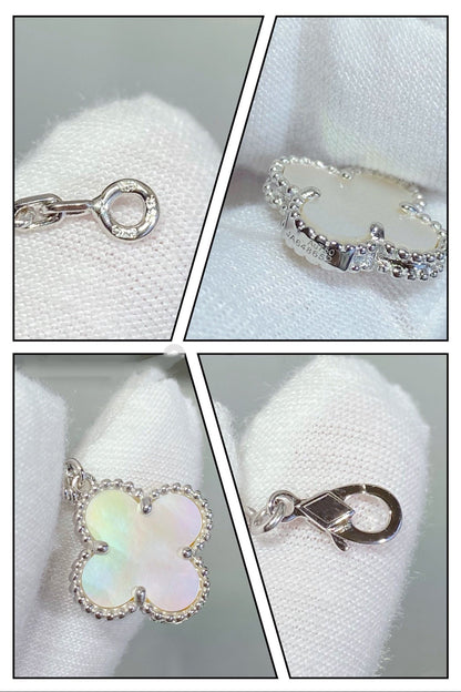[ELAN LUXE]CLOVER 5 MOTIF WHITE MOP SILVER BRACELET