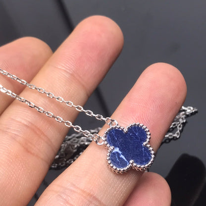 [ELAN LUXE]CLOVER PIETERSITE SILVER LONG NECKLACE