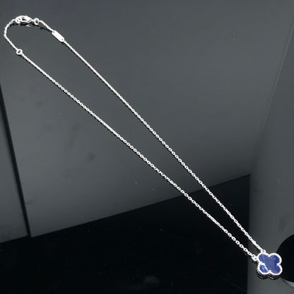 [ELAN LUXE]CLOVER PIETERSITE SILVER LONG NECKLACE