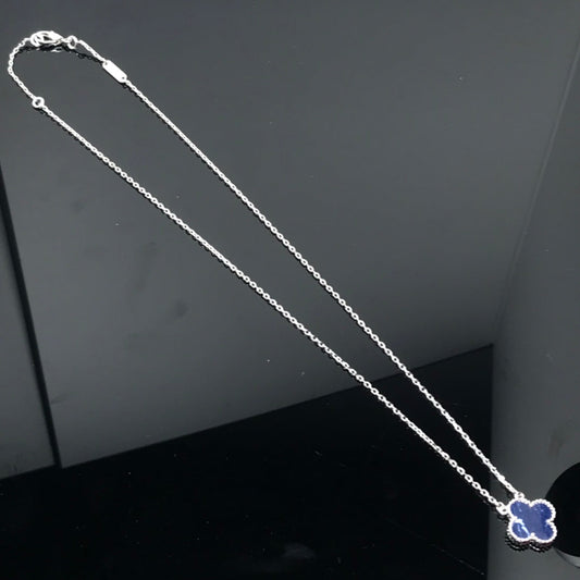 [ELAN LUXE]CLOVER PIETERSITE SILVER LONG NECKLACE