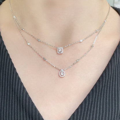 [ELAN LUXE]MY TWIN 2 ROW DIAMOND NECKLACE