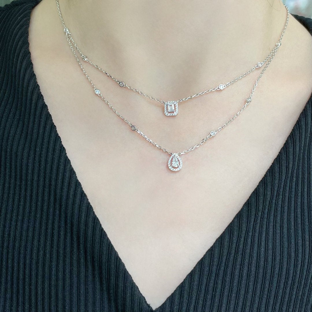 [ELAN LUXE]MY TWIN 2 ROW DIAMOND NECKLACE