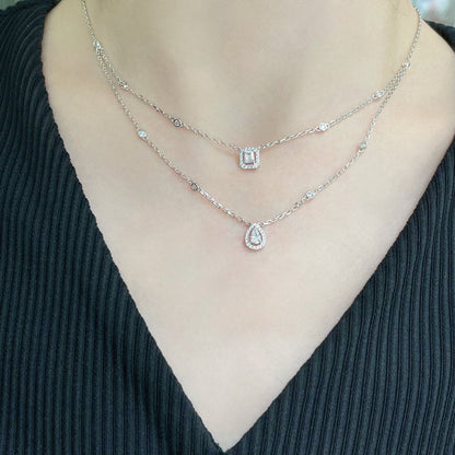 [ELAN LUXE]MY TWIN 2 ROW DIAMOND NECKLACE