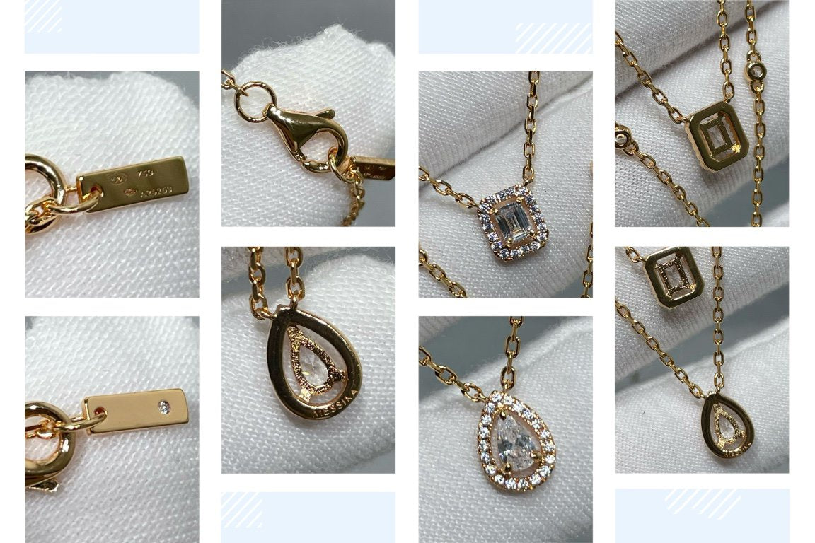 [ELAN LUXE]MY TWIN 2 ROW DIAMOND NECKLACE