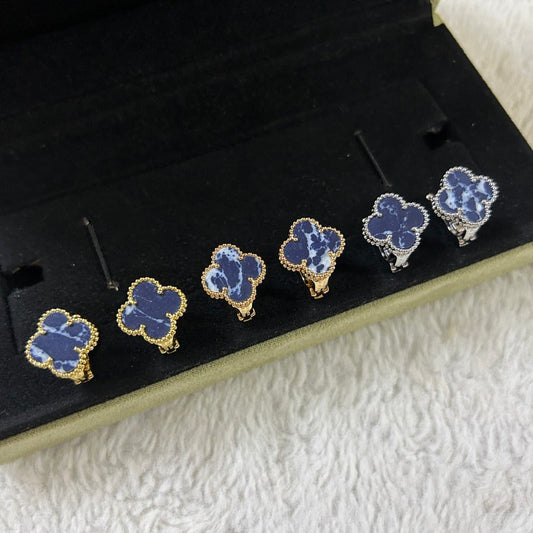 [ELAN LUXE]CLOVER PIETERSITE MEDIUM STUD EARRINGS