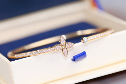 [ELAN LUXE]IDYLLE PINK GOLD OPEN BRACELET DIAMOND PAVED