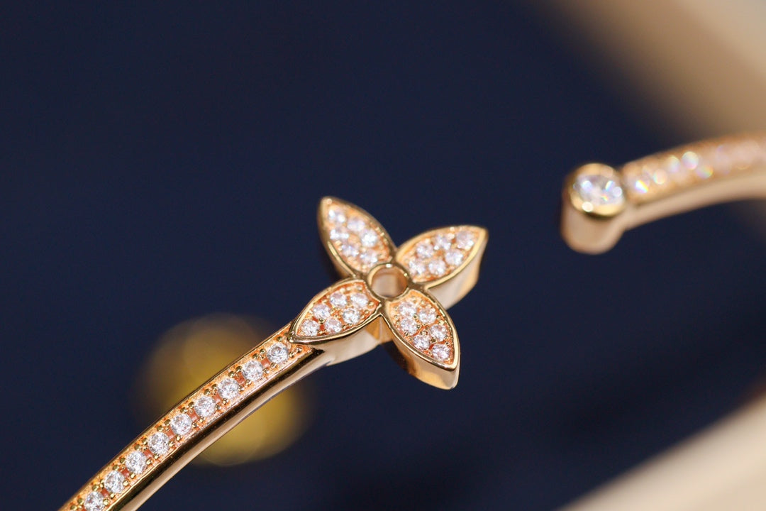 [ELAN LUXE]IDYLLE PINK GOLD OPEN BRACELET DIAMOND PAVED