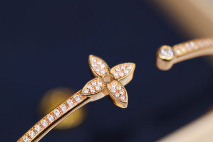 [ELAN LUXE]IDYLLE PINK GOLD OPEN BRACELET DIAMOND PAVED