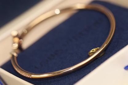 [ELAN LUXE]IDYLLE PINK GOLD OPEN BRACELET DIAMOND PAVED