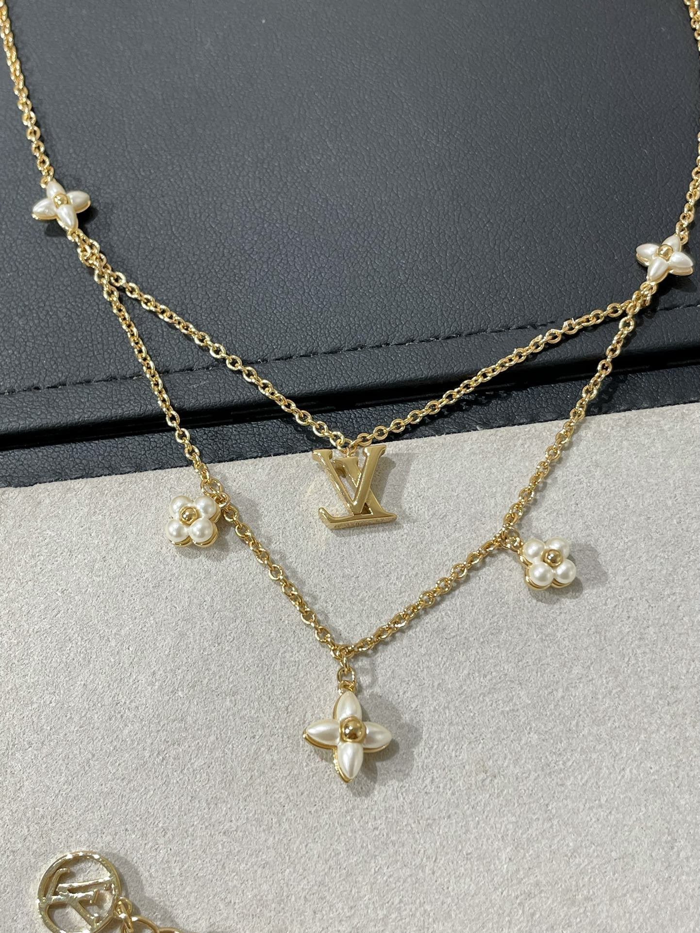 [ELAN LUXE]FLOWERGRAM GOLD MOP DOUBLE ROW NECKLACE