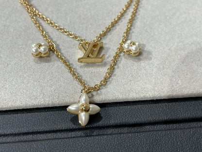 [ELAN LUXE]FLOWERGRAM GOLD MOP DOUBLE ROW NECKLACE