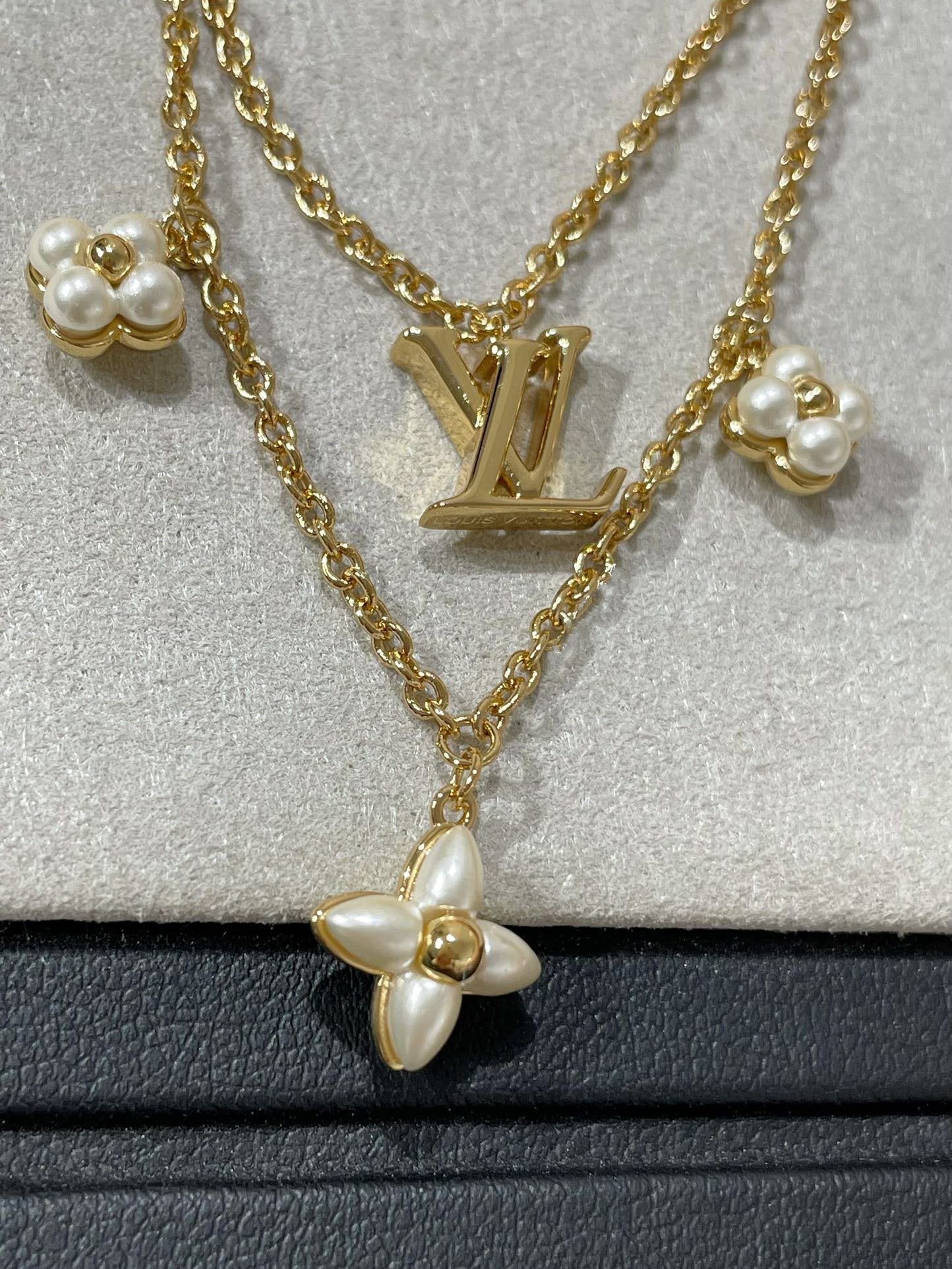 [ELAN LUXE]FLOWERGRAM GOLD MOP DOUBLE ROW NECKLACE