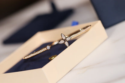 [ELAN LUXE]IDYLLE GOLD OPEN BRACELET DIAMOND PAVED