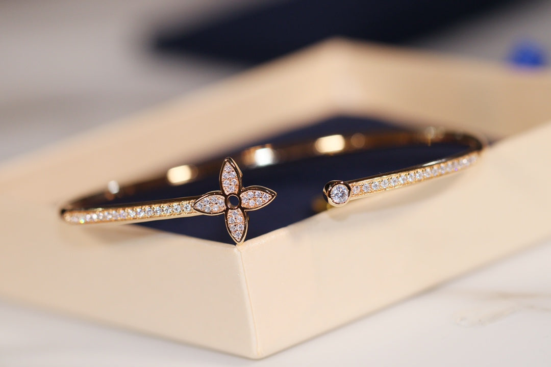 [ELAN LUXE]IDYLLE GOLD OPEN BRACELET DIAMOND PAVED