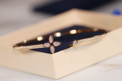 [ELAN LUXE]IDYLLE GOLD OPEN BRACELET DIAMOND PAVED