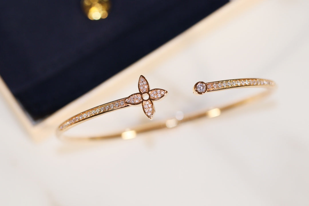 [ELAN LUXE]IDYLLE GOLD OPEN BRACELET DIAMOND PAVED
