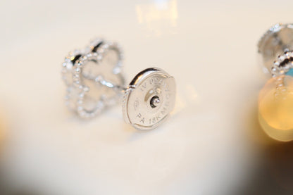 [ELAN LUXE]CLOVER MINI TURQUOISE SILVER STUD EARRINGS