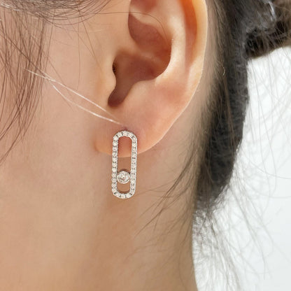 [ELAN LUXE]MOVE UNO STUD DIAMOND PAVED EARRINGS