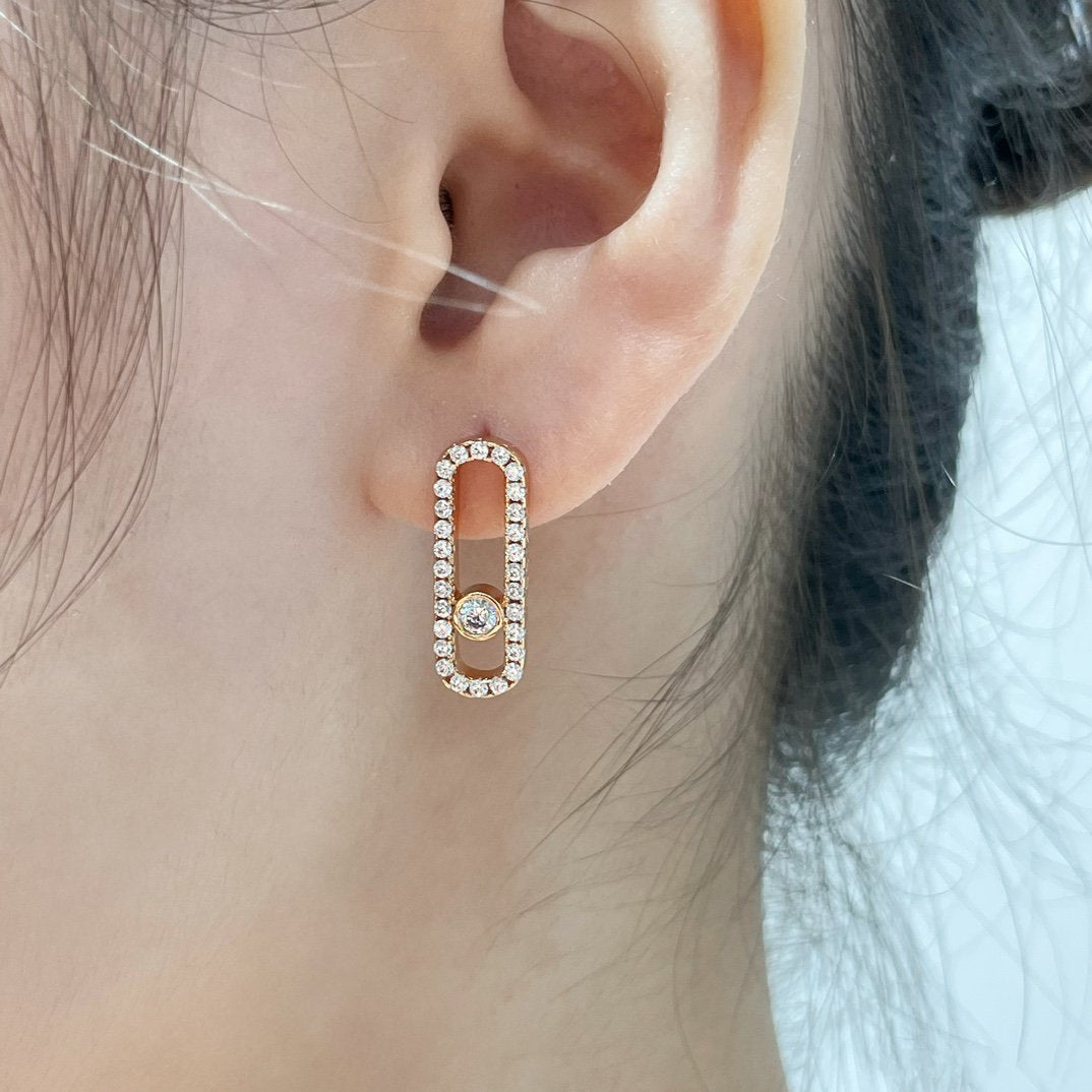 [ELAN LUXE]MOVE UNO STUD DIAMOND PAVED EARRINGS