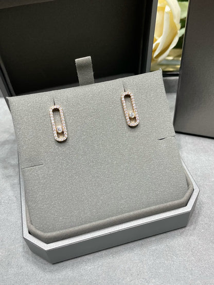 [ELAN LUXE]MOVE UNO STUD DIAMOND PAVED EARRINGS