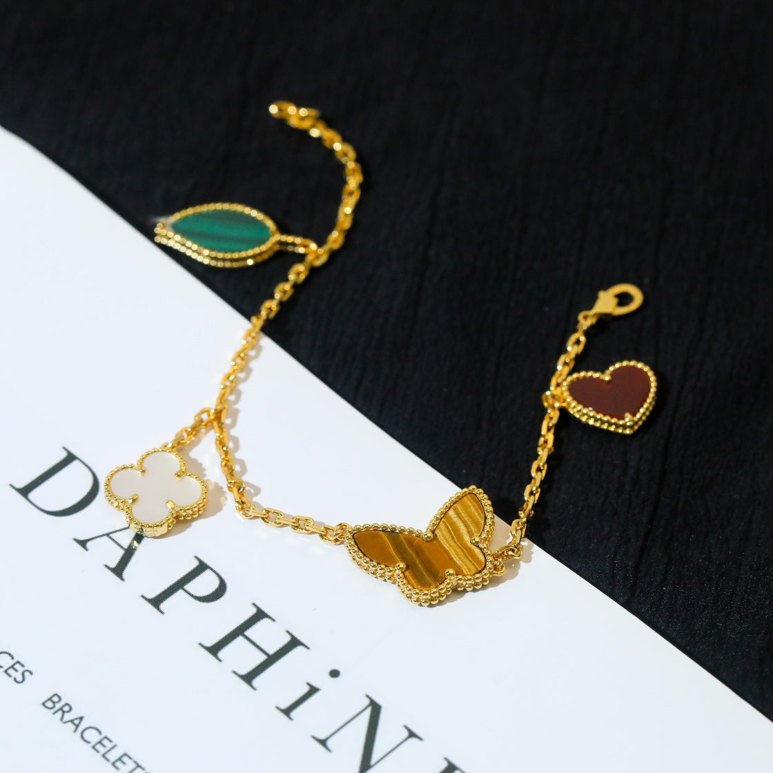 [ELAN LUXE]LUCKY SPRING 5 MOTIF GOLD BRACELET