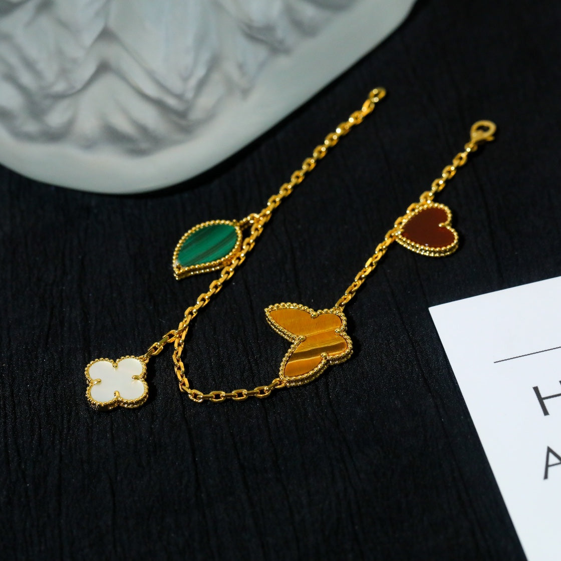 [ELAN LUXE]LUCKY SPRING 5 MOTIF GOLD BRACELET