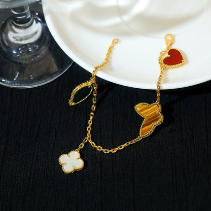 [ELAN LUXE]LUCKY SPRING 5 MOTIF GOLD BRACELET