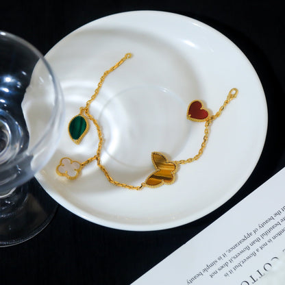 [ELAN LUXE]LUCKY SPRING 5 MOTIF GOLD BRACELET