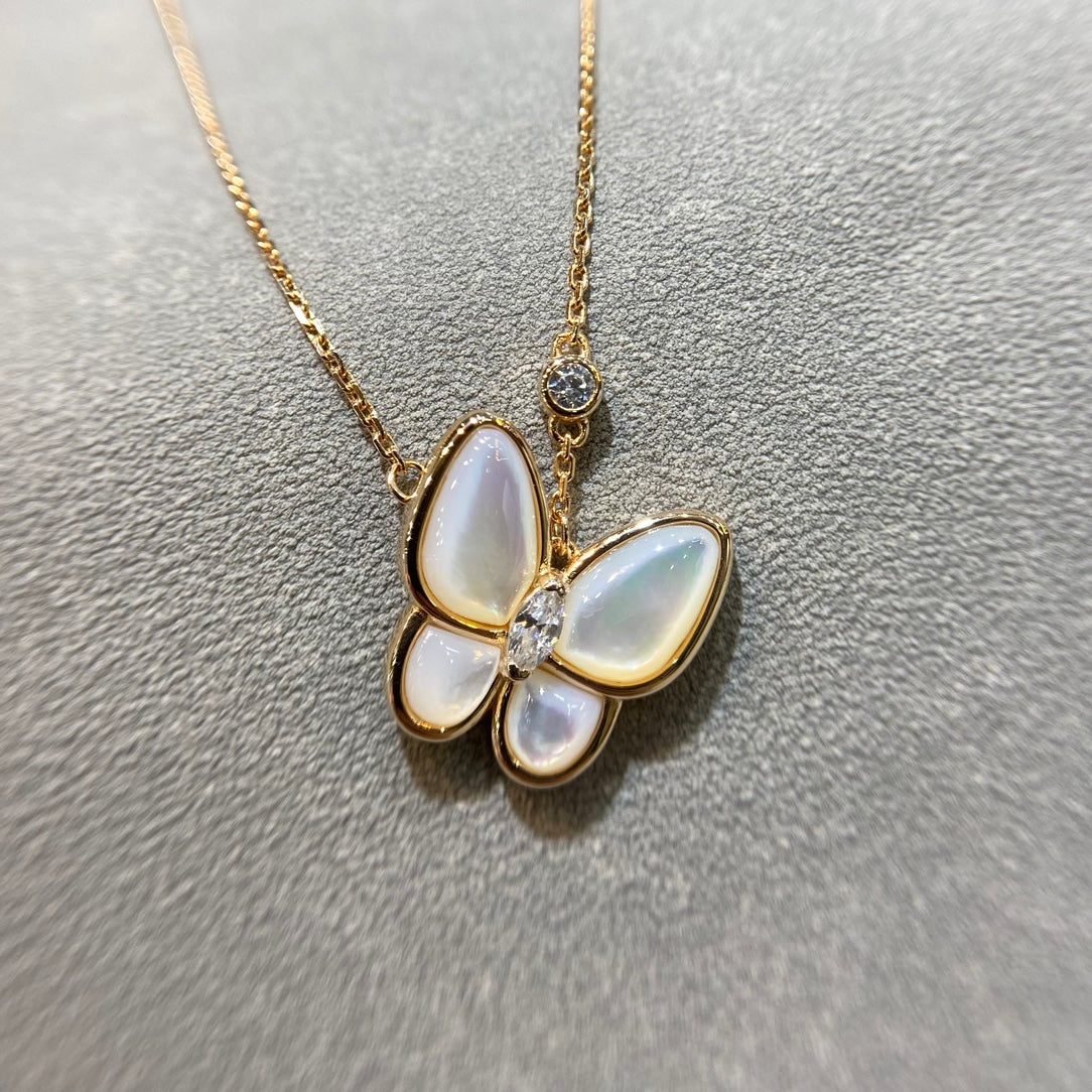 [ELAN LUXE]BUTTERFLY MOP DIAMOND NECKLACE