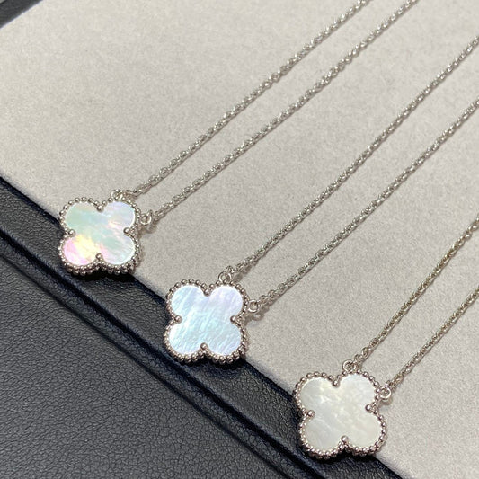 [ELAN LUXE]CLOVER MEDIUM SILVER WHITE MOP NECKLACE