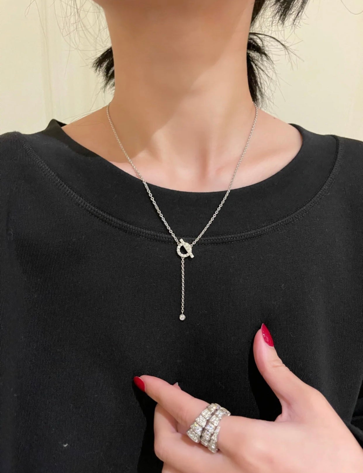 [ELAN LUXE]FINESSE SILVER DIAMOND NECKLACE