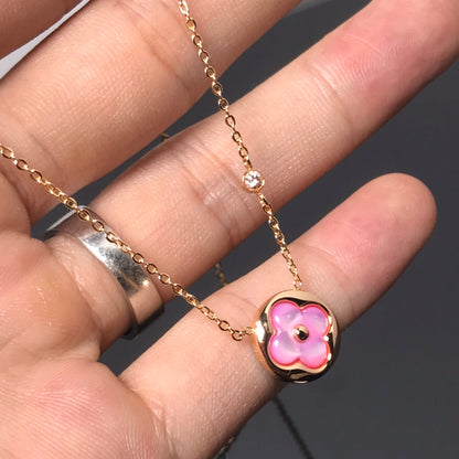 [ELAN LUXE]COLOR BLOSSOM PINK MOP SUN GOLD NECKLACE