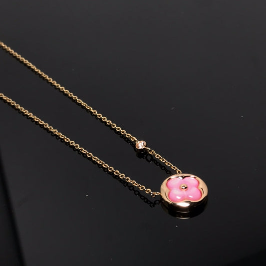 [ELAN LUXE]COLOR BLOSSOM PINK MOP SUN GOLD NECKLACE
