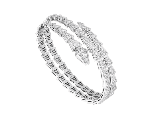 [ELAN LUXE]SERPENTI BRACELET SILVER DIAMOND DOUBLE ROW