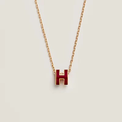 [ELAN LUXE]HM CLIC RED ENAMEL GOLD NECKLACE