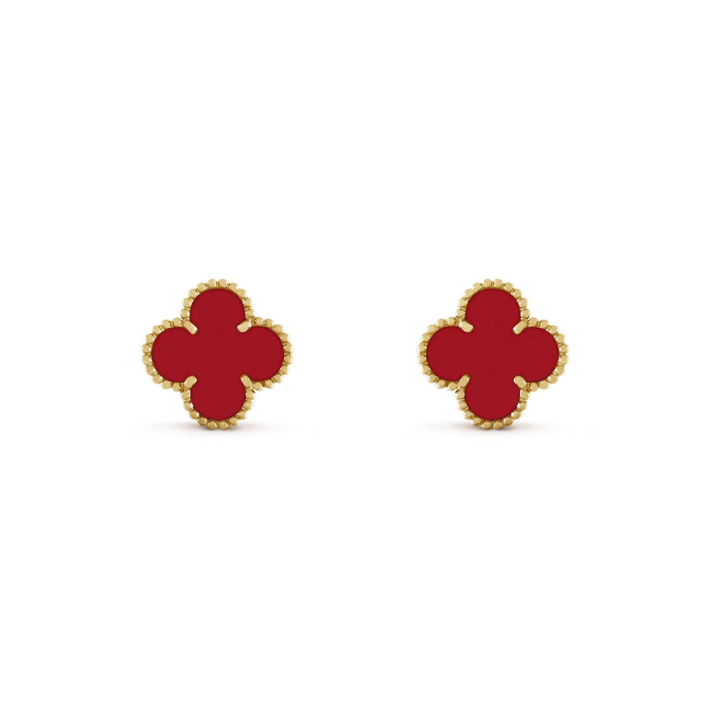 [ELAN LUXE]CLOVER MINI 9.5MM CARNELIAN EARRINGS
