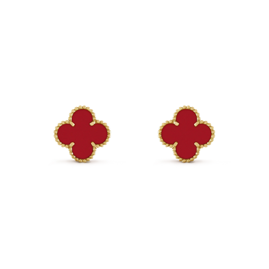 [ELAN LUXE]CLOVER MINI 9.5MM CARNELIAN EARRINGS
