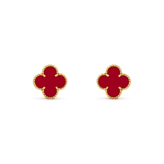 [ELAN LUXE]CLOVER MEDIUM 1 MOTIFS CARNELIAN  EARRINGS